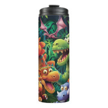 "Tumbler de sublimación de dinosaurios Personaliza