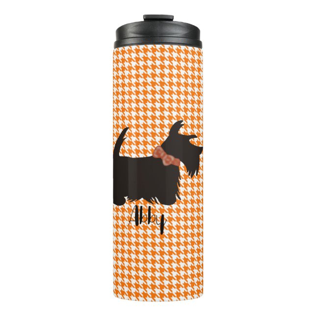 Termo Tumbler de terror escocés, Naranja houndstoth (Anverso)