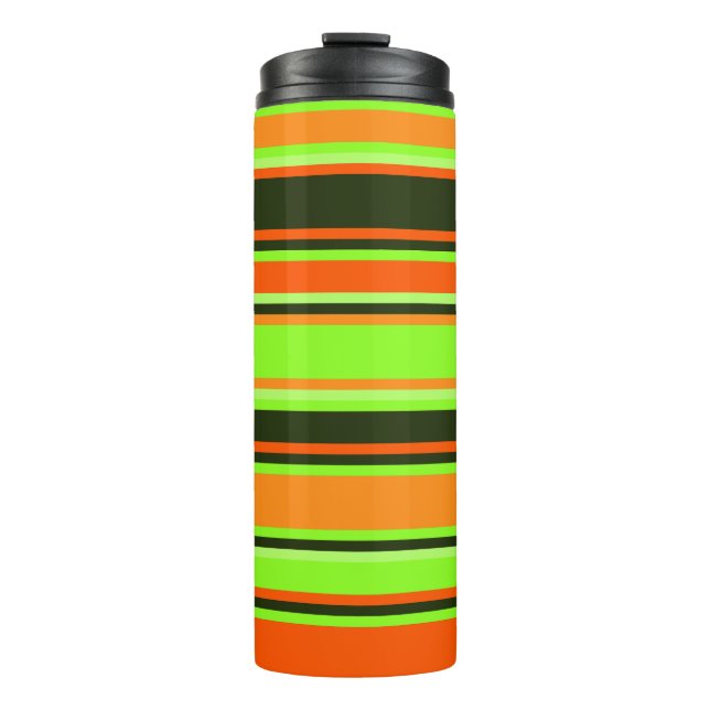 Termo Tumbler de tira, Naranja y tira de mandarina negri (Anverso)