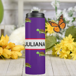 Termo Tumbler de tortuga morada roja moderna