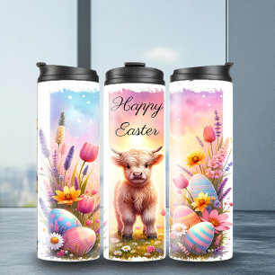 Termo Tumbler de vaca de pincel de Pascua juguetón