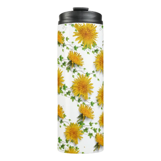 Termo Tumbler de viaje de flor de girasol brillante (Anverso)
