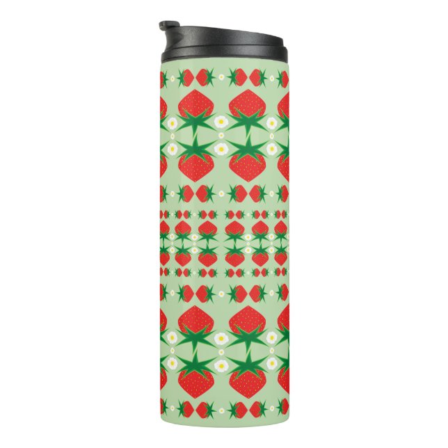 Termo Tumbler de viaje termal de fresas (Rotado hacia la derecha)