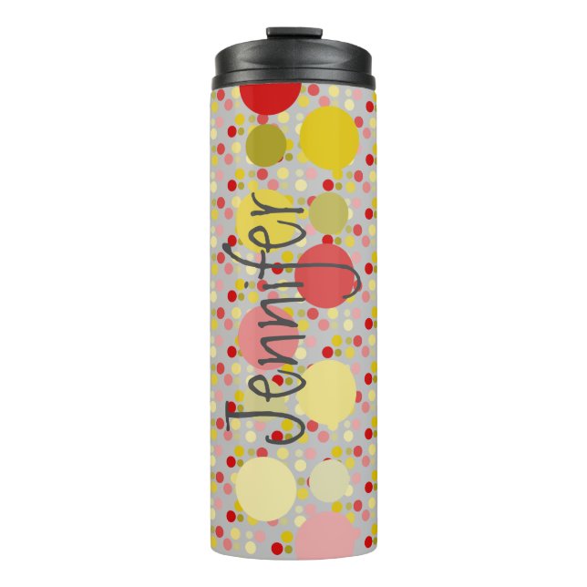 Termo Tumbler de viajes Gray Polka-dot (Anverso)