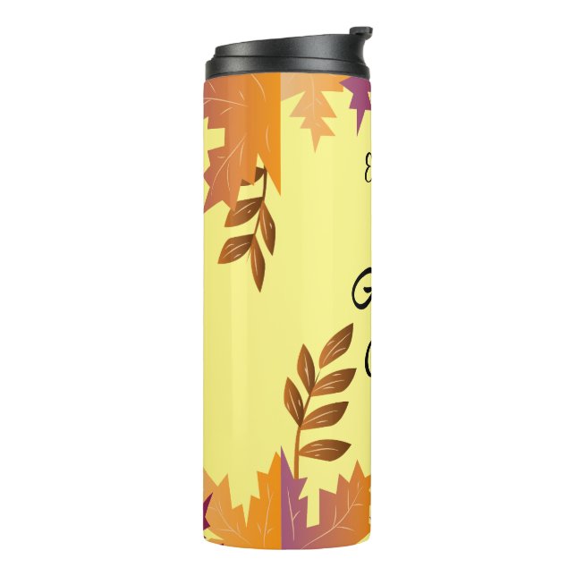 Termo Tumbler de vibraciones otoñales personalizado (Rotado hacia la izquierda)