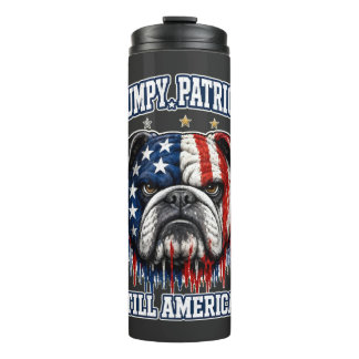 Termo Tumbler del Bulldog Patriótico Gruñón del 4 de Jul