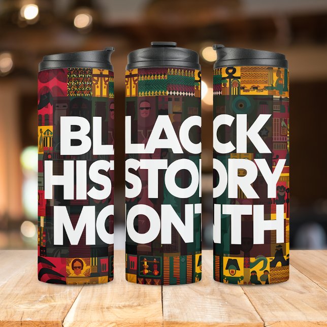 Termo Tumbler en Mes de Historia Negra - Gráfico vibrant (Celebrate Black History Month with our vibrant thermal tumbler)