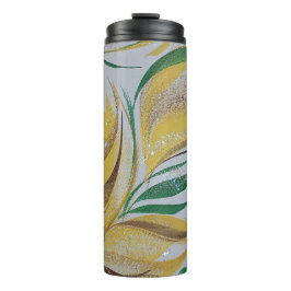Termo Tumbler floral amarillo