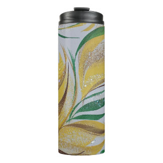 Termo Tumbler floral amarillo