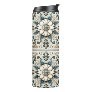 Termo Tumbler floral de alta decoración