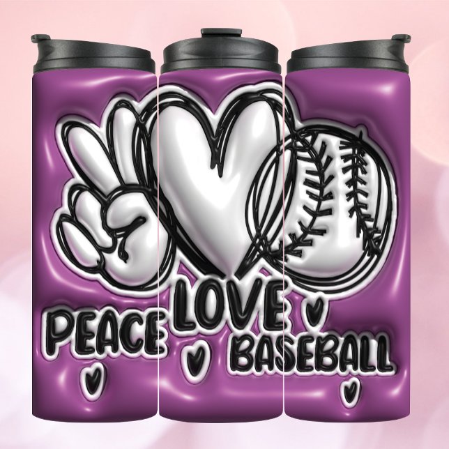 Termo Tumbler inflado 3D - Béisbol de amor por la paz (Subido por el creador)
