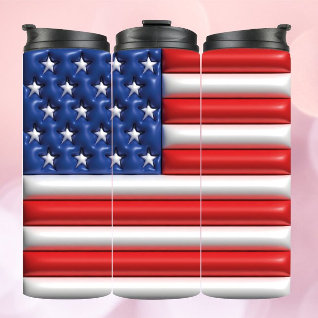 Termo Tumbler inflado 3D - Diseño de bandera estadounide (Subido por el creador)