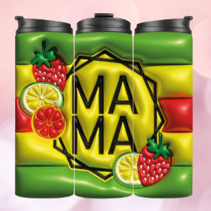 Termo Tumbler inflado 3D - Mamá de verano en marco de fr