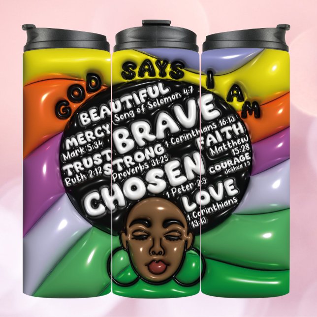 Termo Tumbler inflado de la reina africana 3D (Subido por el creador)