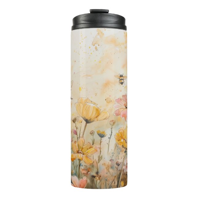Termo Tumbler Insulado De Flores De Abeja Que Se Enciend (Anverso)