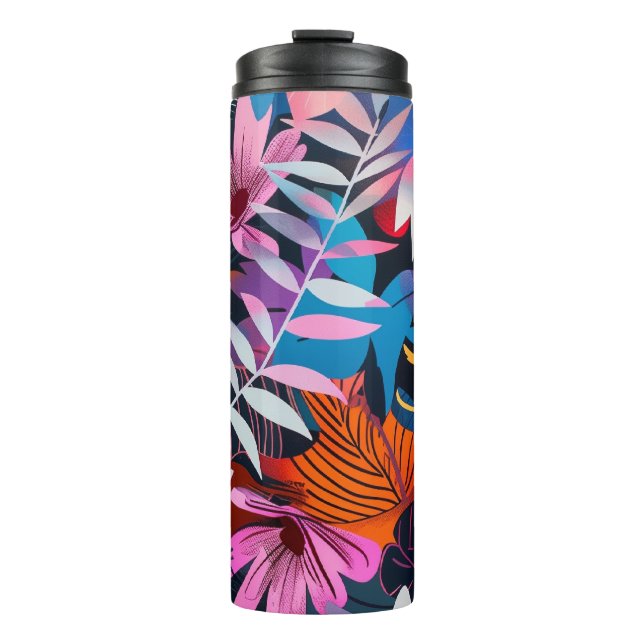 Termo Tumbler Insulado Floral Vibrante (Anverso)