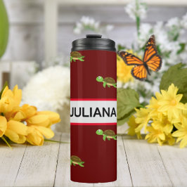 Termo Tumbler marrón rojo moderno