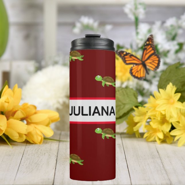 Termo Tumbler marrón rojo moderno (Subido por el creador)