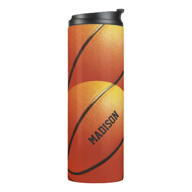 Termo Tumbler nombre personalizado de baloncesto (Rotado hacia la izquierda)