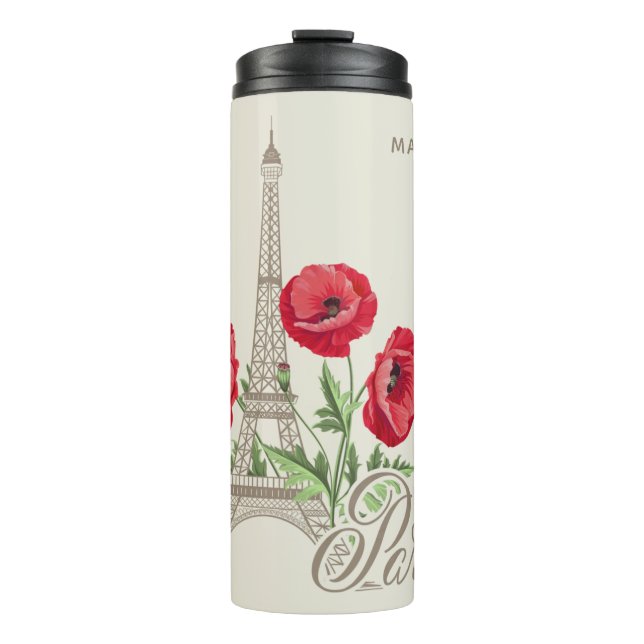 Termo Tumbler nombre personalizado de París Francia (Anverso)