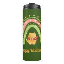 Tumbler Personalizado De Gato Y Arcoiris navidades