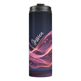 Termo Tumbler Personalizado de Ola de Galaxia Rosa