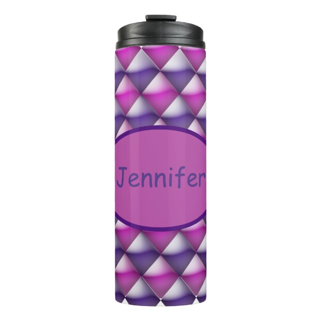 Termo Tumbler - Púrpura y rosa de aspecto inclinado (Anverso)