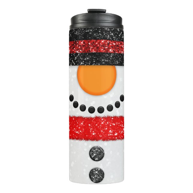 Termo Tumbler, Purpurina de Snowman (Anverso)