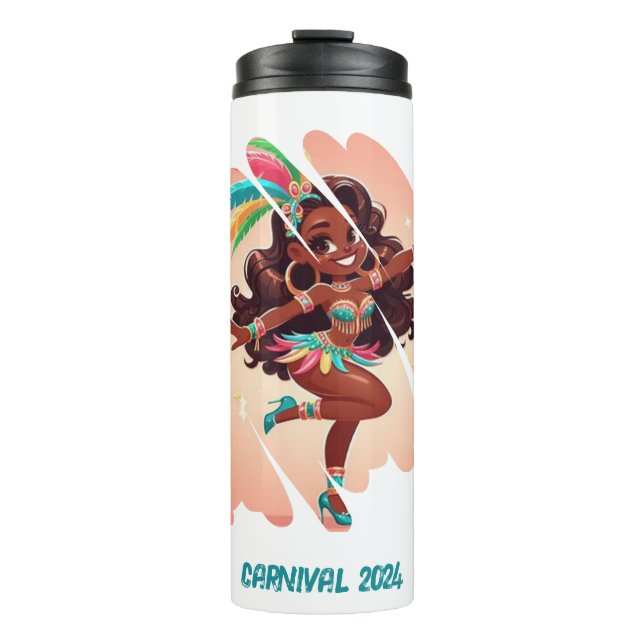 Termo Tumbler sobre el tema del carnaval caribeño person (Anverso)