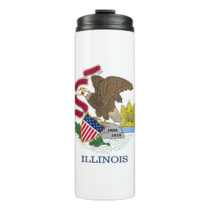 Termo Tumbler termal con bandera de Illinois, Estados Un