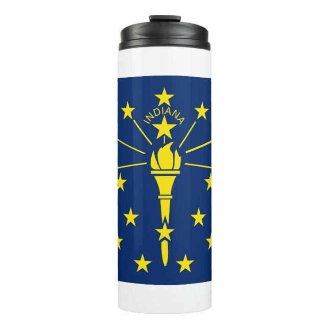 Termo Tumbler termal con bandera de Indiana, Estados Uni (Anverso)