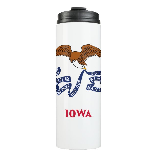 Termo Tumbler termal con bandera de Iowa, Estados Unidos (Anverso)