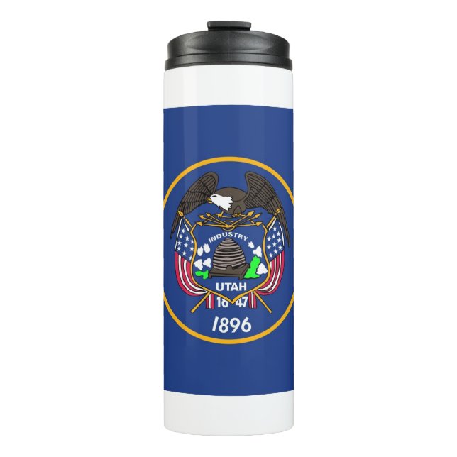 Termo Tumbler termal con bandera de Utah, Estados Unidos (Anverso)