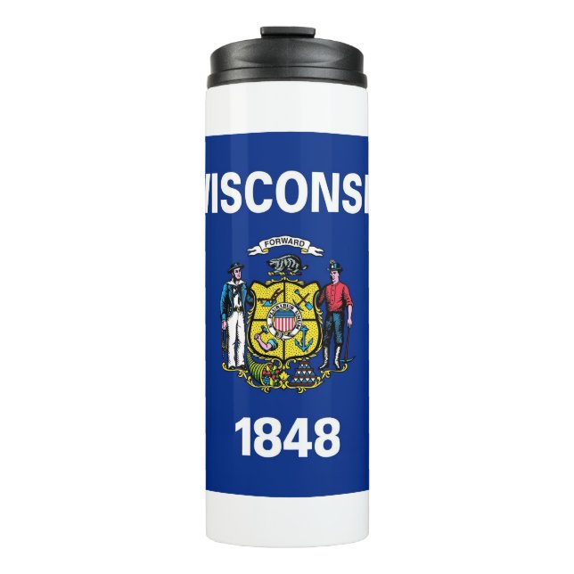Termo Tumbler termal con bandera de Wisconsin, Estados U (Anverso)