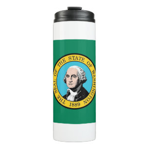 Termo Tumbler termal con bandera del estado de Washingto