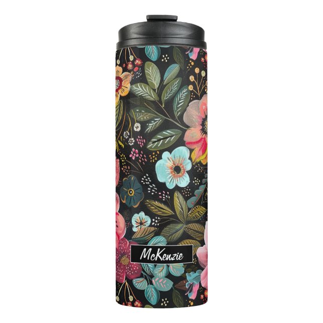 Termo Tumbler termal de bonito BoHo Chalk Florals (Anverso)
