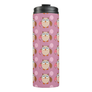 Termo Tumbler termal de búho de cumpleaños