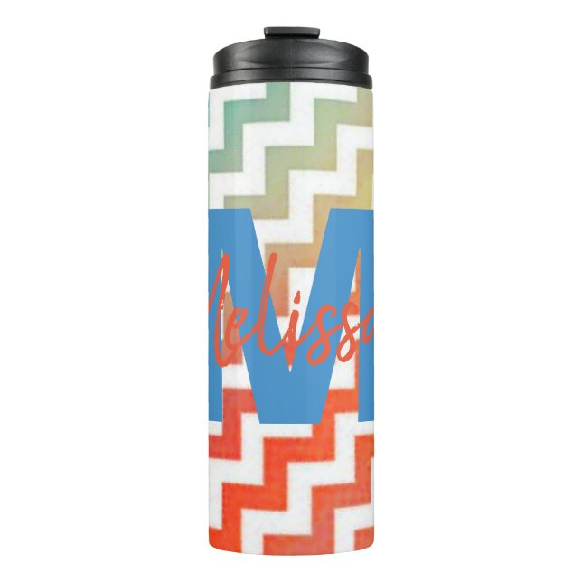 Termo Tumbler termal de chevron Pastel personalizado (Anverso)