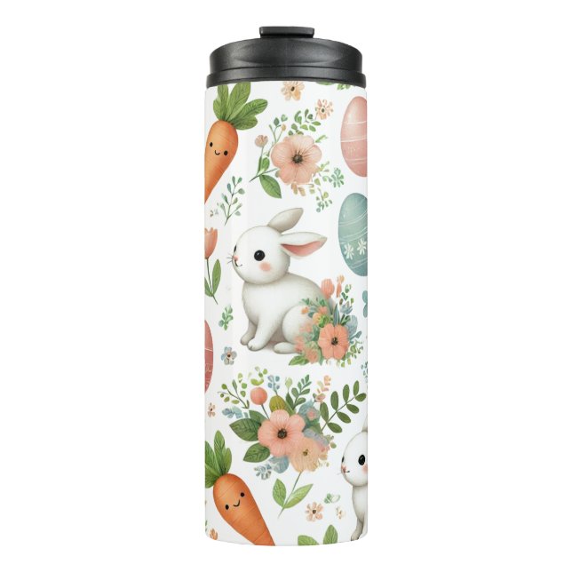 Termo Tumbler termal de conejo de Pascua y zanahorias pa (Anverso)