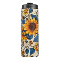 Tumbler termal de flor de girasol - Sip en sol