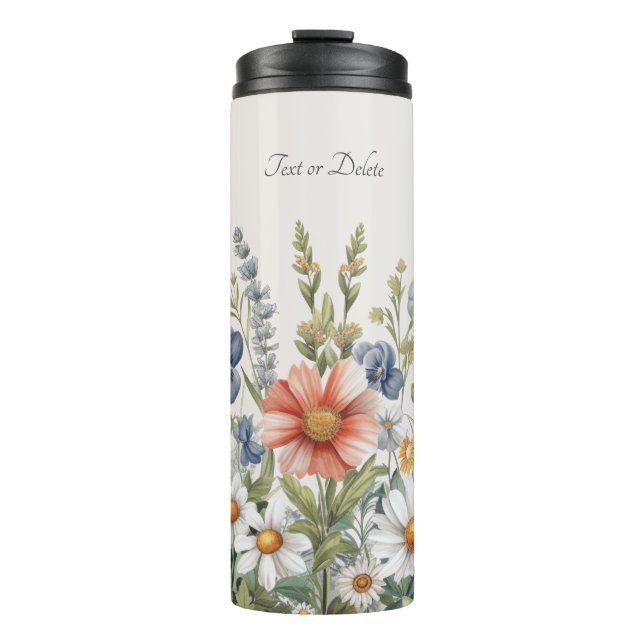 Termo Tumbler termal de flores silvestres coloridas (Anverso)