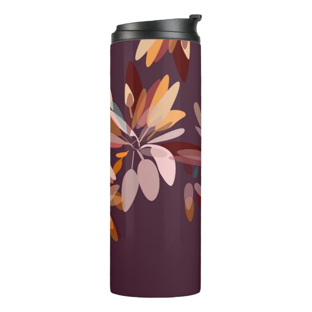 Termo Tumbler termal de follaje marrón, beige y Naranja (Rotado hacia la izquierda)