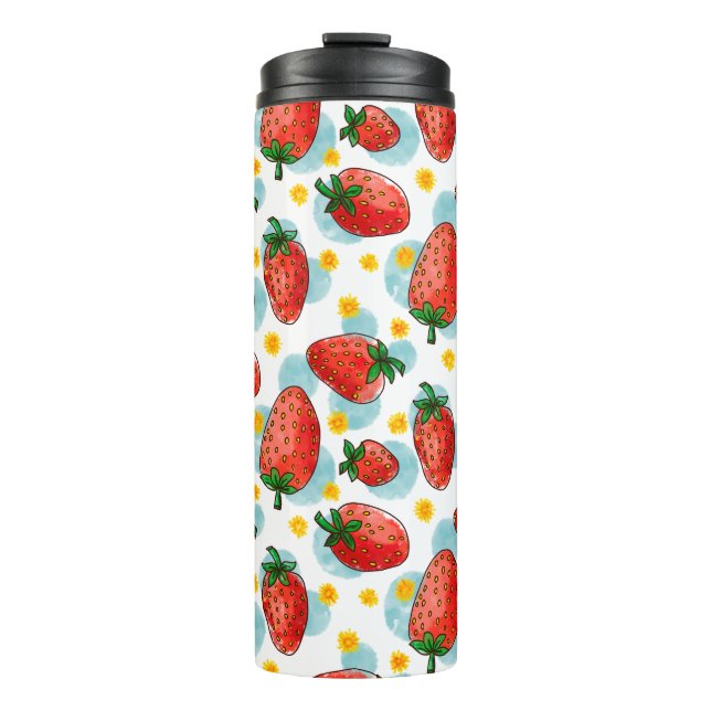 Termo Tumbler termal de fresas y mareas (Anverso)