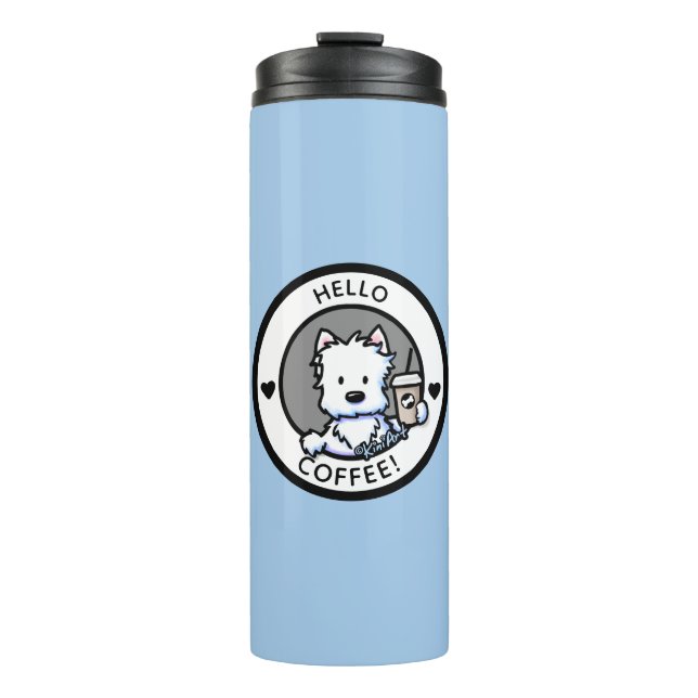 Termo Tumbler termal de KiniArt Westie Coffee Lover (Anverso)