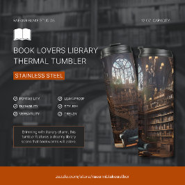 Termo Tumbler termal de la Biblioteca de Lovers de Libro