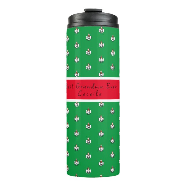 Termo Tumbler termal de Navidades verdes y rojos (Anverso)