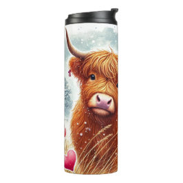 Termo Tumbler termal de San Valentín Shaggy Highland Cow