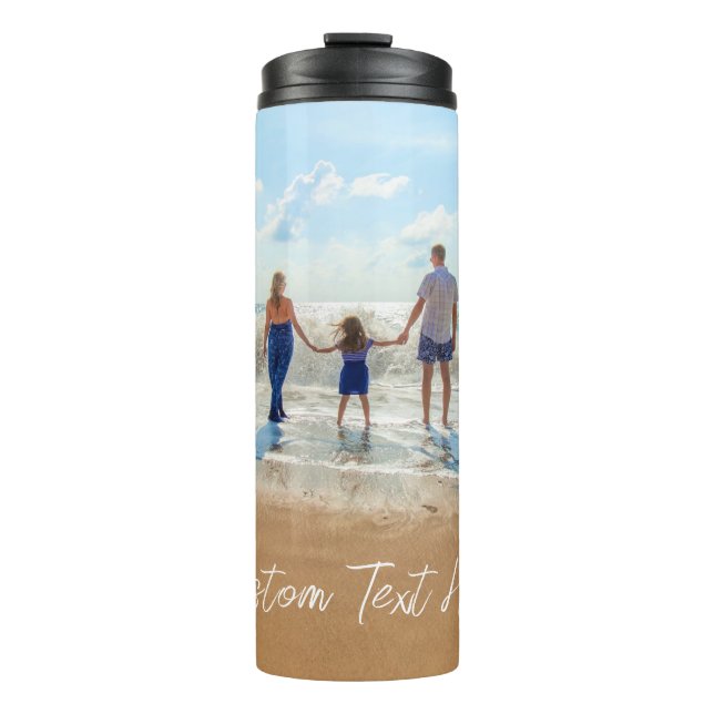 Termo Tumbler termal de texto fotográfico personalizado  (Anverso)