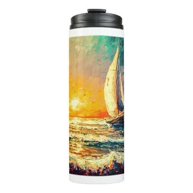 Termo Tumbler termal de velero pintado (Anverso)
