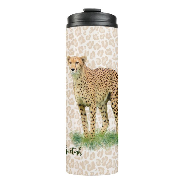Termo Tumbler termal de viaje con imagen Cheetah (Anverso)